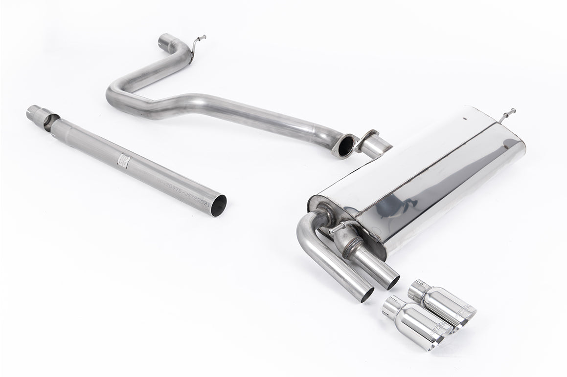 Scarico cat-back Milltek Non-resonated con finalini GT-80 lucidi per Seat Leon FR 5F 1.4 TSI 3 e 5 porte (2013-2018) - S