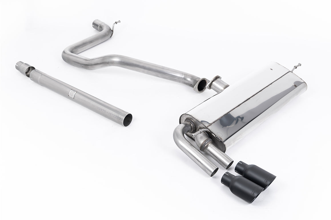Scarico cat-back Milltek Non-resonated con finalini GT-80 neri Cerakote per Seat Leon FR 5F 1.4 TSI 3 e 5 porte (2013-20
