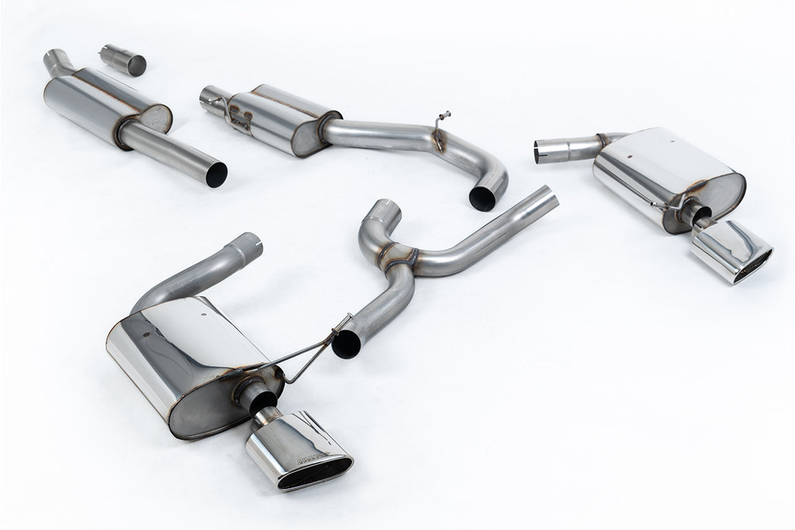 Scarico cat-back Milltek Resonated omologato con finalini ovali lucidi per Seat Leon ST Cupra 5F 300cv 4Drive (senza GPF