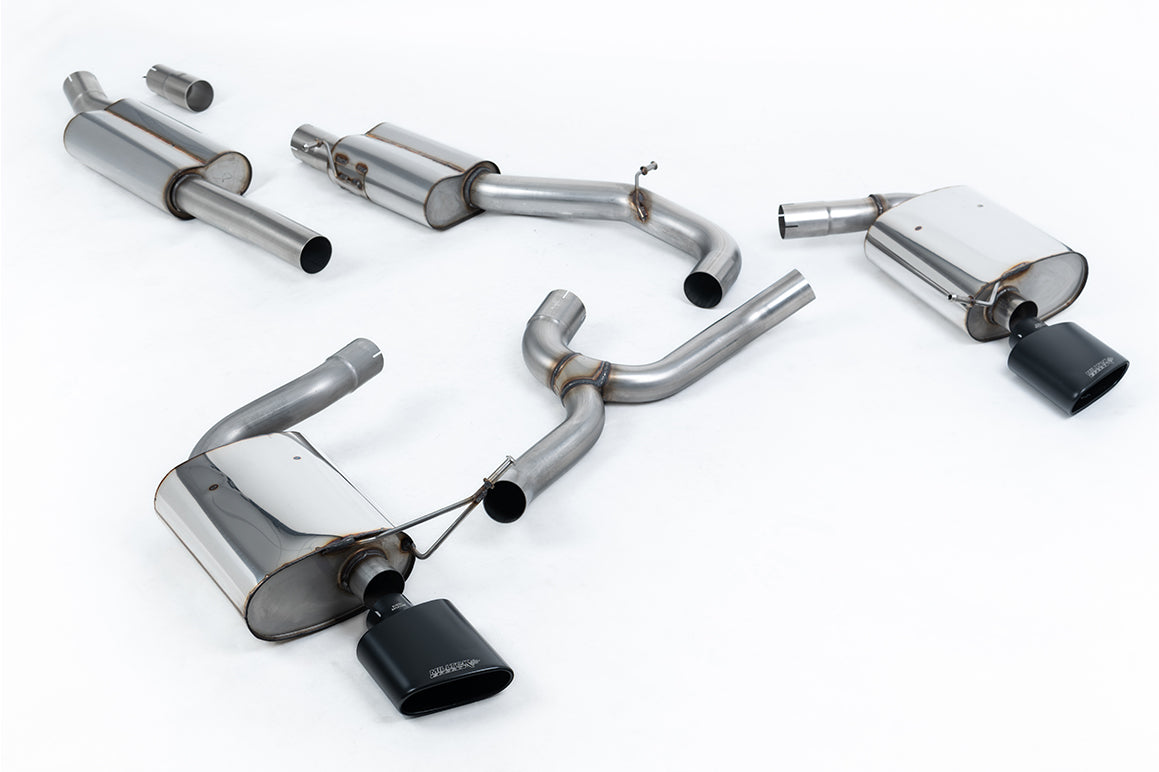 Scarico cat-back Milltek Resonated omologato con finalini ovali neri Cerakote per Seat Leon ST Cupra 5F 300cv 4Drive (se