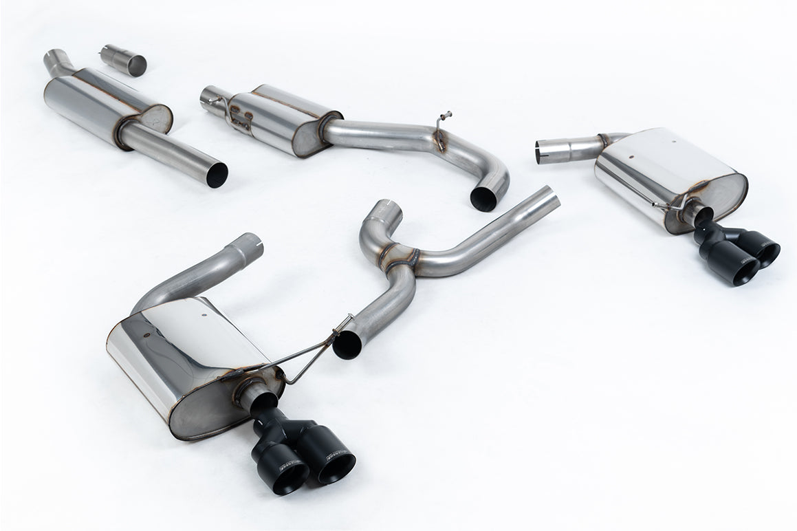 Scarico cat-back Milltek Resonated omologato con finalini GT-80 neri Cerakote per Seat Leon ST Cupra 5F 300cv 4Drive (se