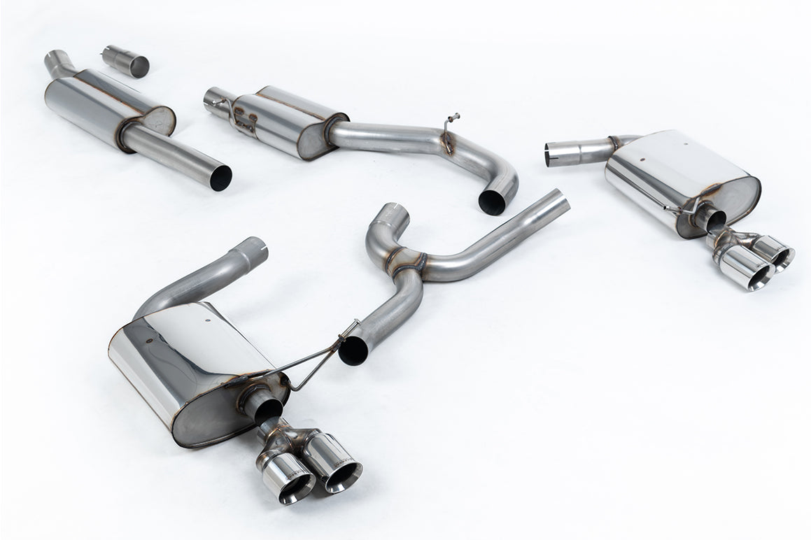 Scarico cat-back Milltek Resonated omologato con finalini GT-80 lucidi per Seat Leon ST Cupra 5F 300cv 4Drive (senza GPF
