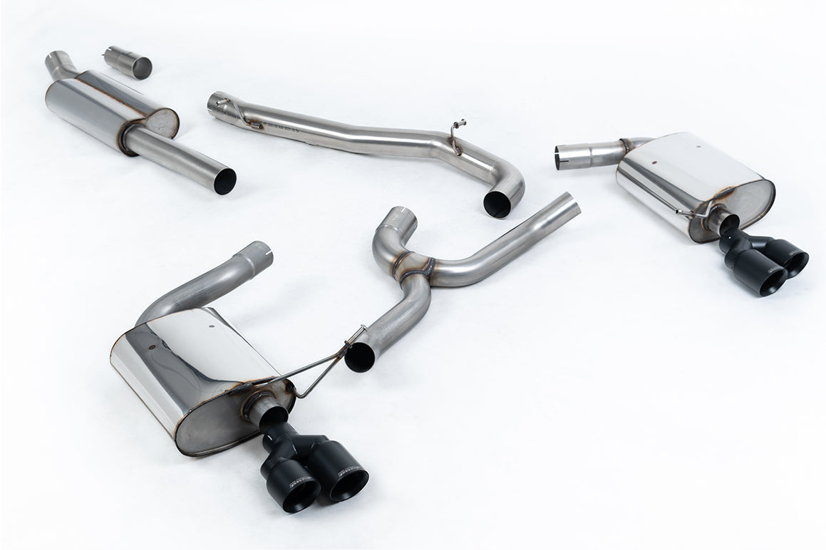 Scarico cat-back Milltek Non-resonated con finalini GT-80 neri Cerakote per Seat Leon ST Cupra 5F 300cv 4Drive (senza GP