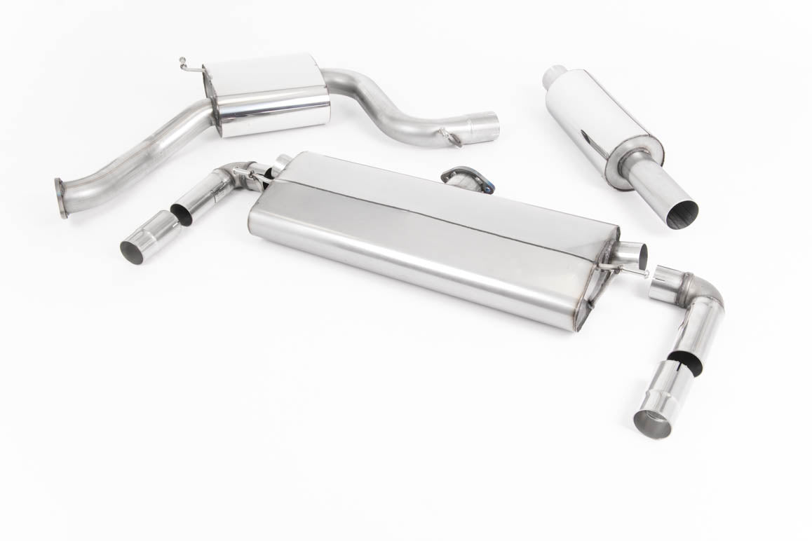 Scarico cat-back Milltek Resonated omologato con finalini GT-80 neri Cerakote per Seat Leon Cupra 5F 300cv 3 e 5 porte (