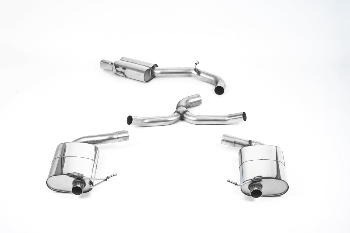 Scarico cat-back Milltek omologato con finalini GT-80 lucidi per Seat Leon ST Cupra 300 4Drive 5F (con GPF, 2019-2020) -