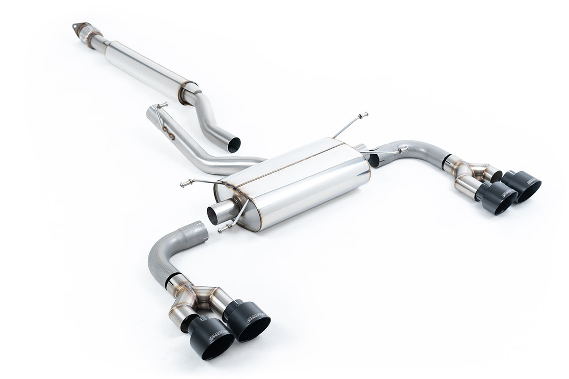 Scarico cat-back Milltek Resonated omologato a 4 uscite con finalini GT-100 neri Cerakote per Toyota GR86 2.4 (dal 2022)