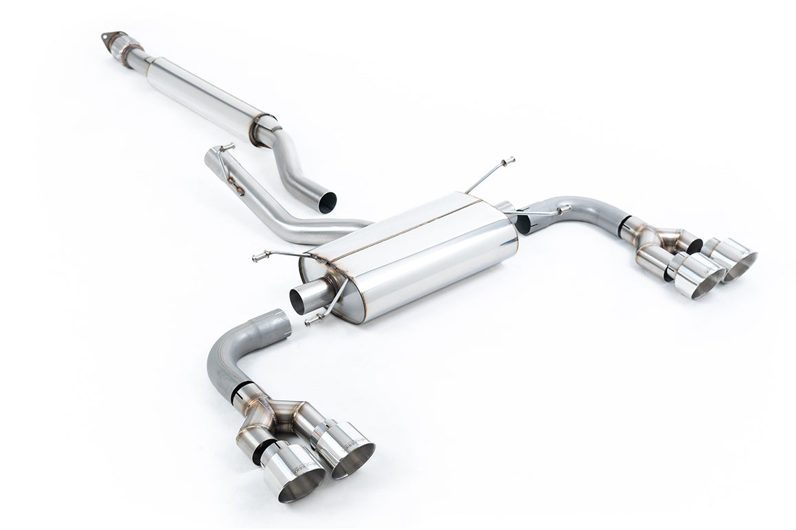 Scarico cat-back Milltek Resonated omologato a 4 uscite con finalini GT-100 lucidi per Toyota GR86 2.4 (dal 2022) - SSXT