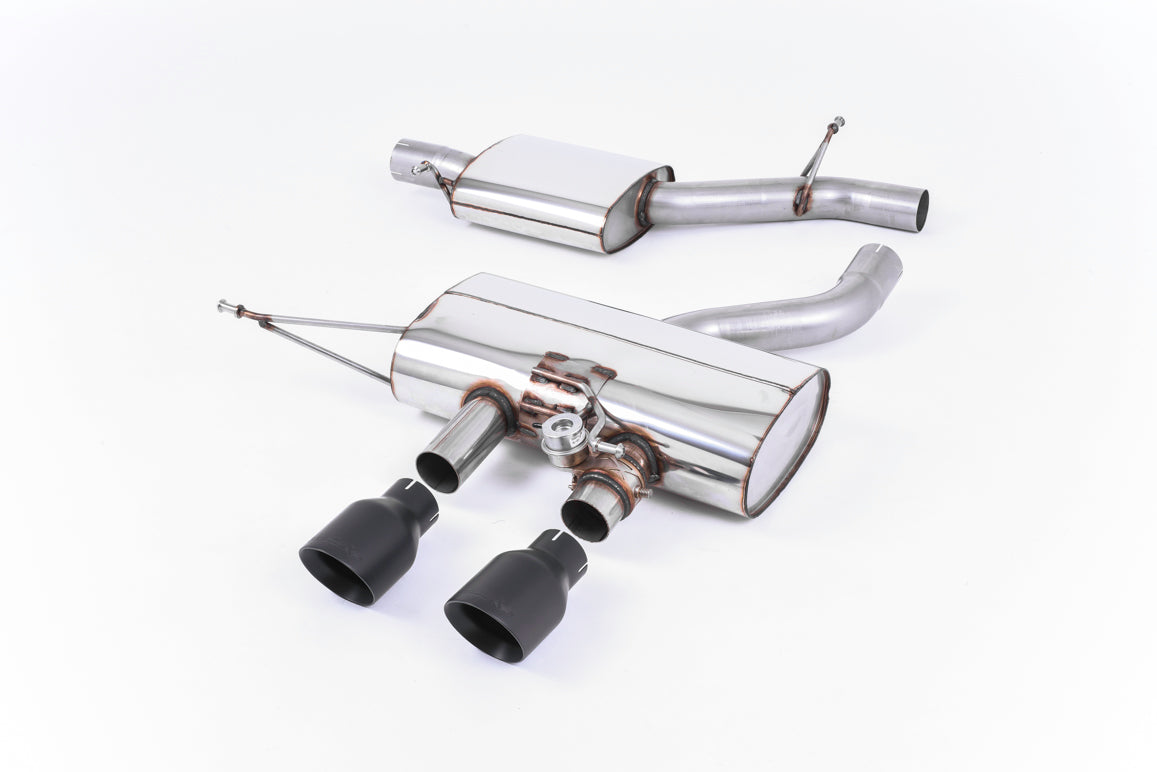 Scarico cat-back Milltek Resonated omologato con finalini GT-100 neri Cerakote per VW Golf 6 R 2.0 TFSI 270cv (2009-2013