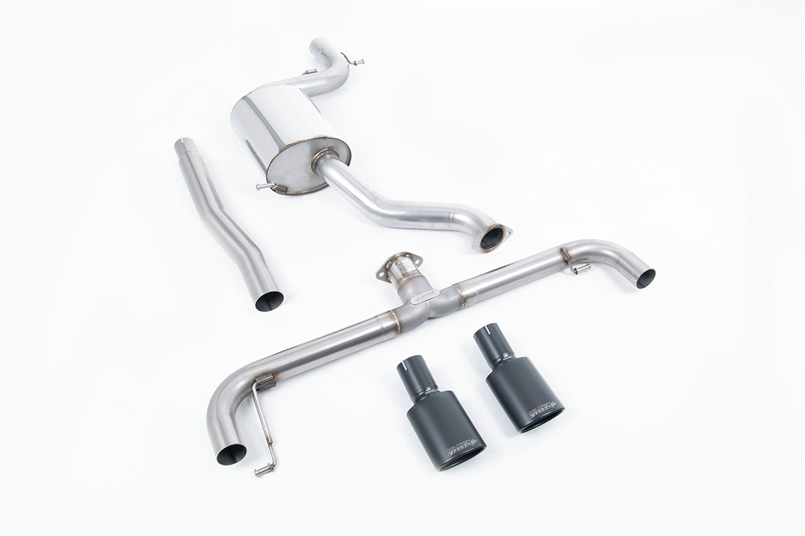 Scarico cat-back Milltek Non-resonated con finalini ovali neri Cerakote per Volkswagen Scirocco R 2.0 TSI (2009-2016) - 
