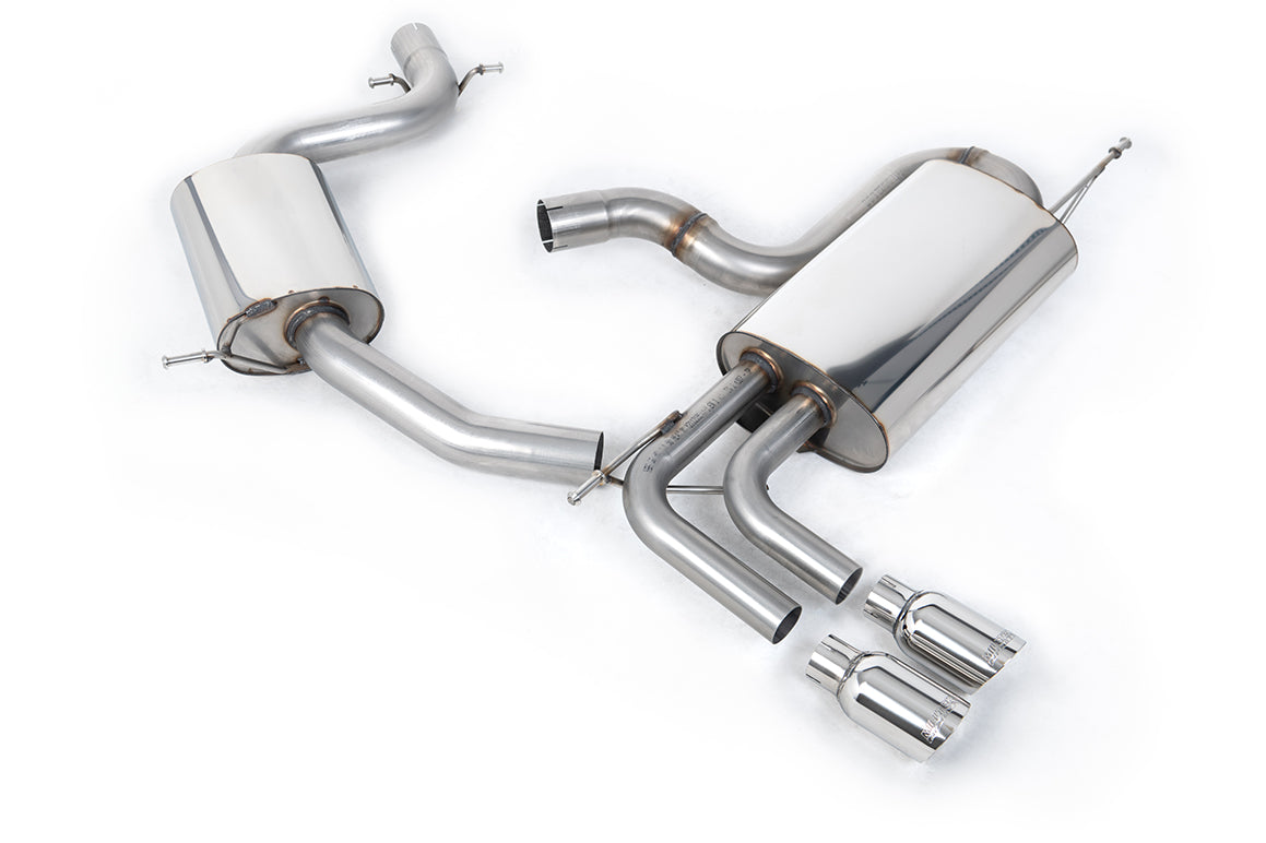 Scarico cat-back Milltek Resonated omologato con finalini GT-80 lucidi per Volkswagen Golf 5 GTI Edition 30 230cv (2006-
