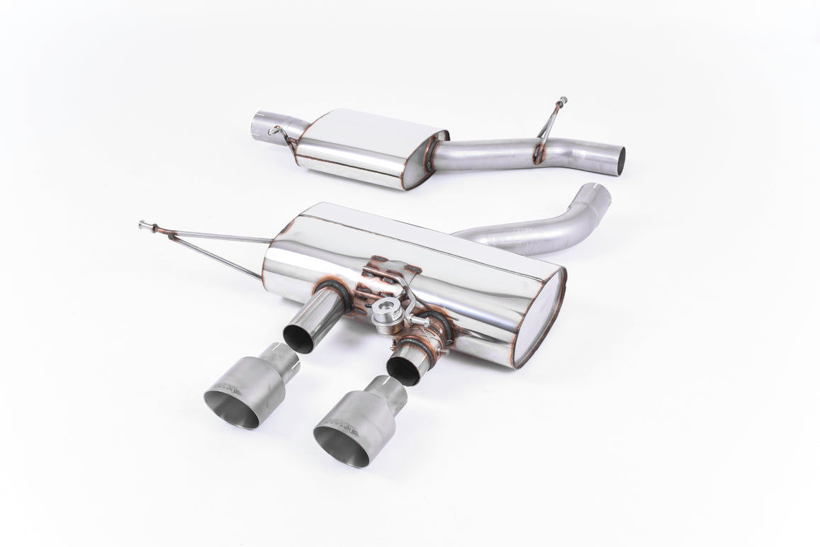 Scarico cat-back Milltek Resonated omologato con finalini GT-100 in titanio per VW Golf 6 R 2.0 TFSI 270cv (2009-2013) -