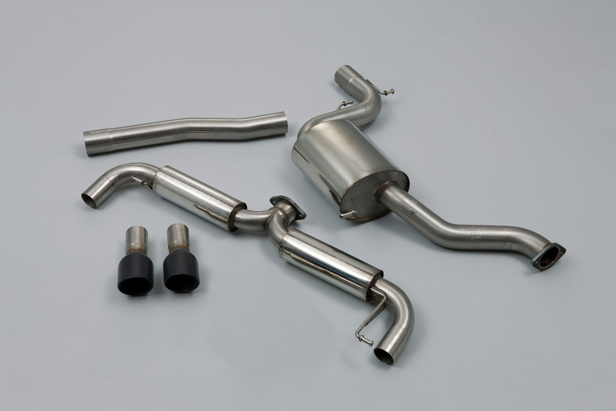 Scarico cat-back Milltek Race Part-resonated con finalini GT-100 neri Cerakote per VW Golf 6 GTI 2.0 TSI 210cv (2009-201