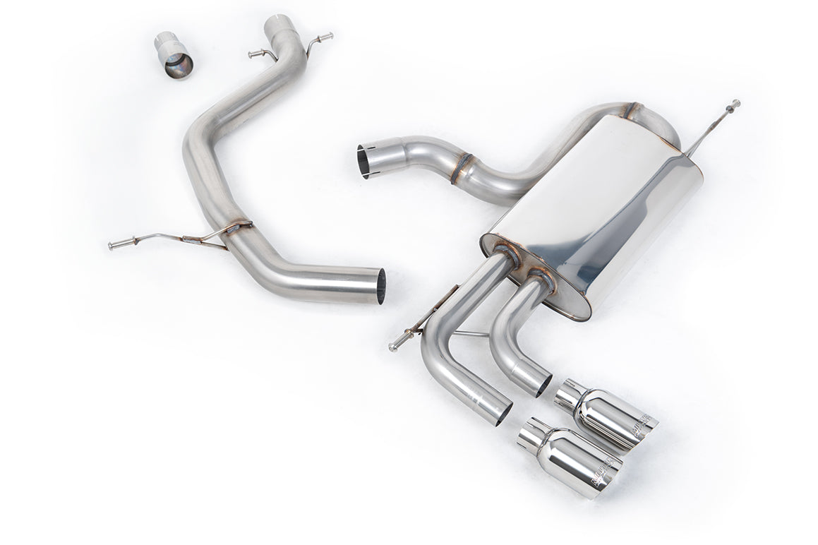 Scarico cat-back Milltek Non-resonated con finalini GT-80 lucidi per Volkswagen Golf 6 GT 1.4 TSI 160cv (2009-2013) - SS