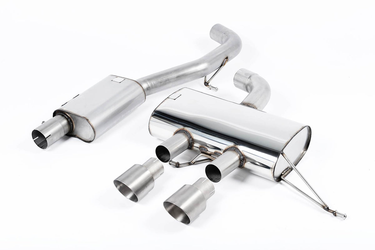 Scarico cat-back Milltek Race Resonated senza valvola con finalini GT-100 in titanio per VW Golf 6 R 2.0 TFSI 270cv (200