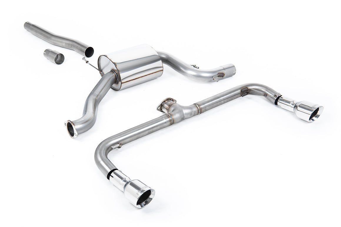 Scarico cat-back Milltek Non-resonated con finalini GT-100 lucidi per Volkswagen Scirocco 2.0 TSI 200cv (2008-2016) - SS