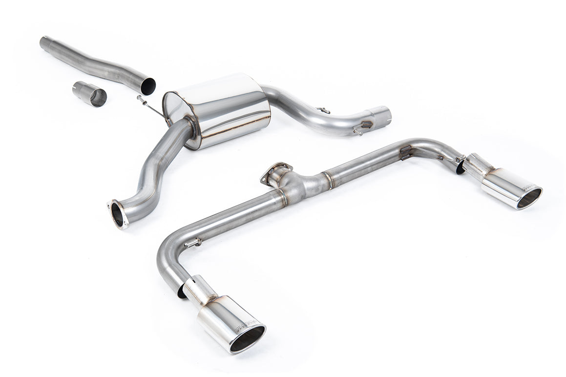Scarico cat-back Milltek Non-resonated con finalini ovali lucidi per Volkswagen Scirocco 2.0 TSI 200cv (2008-2016) - SSX