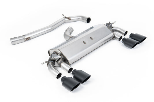Scarico cat-back Milltek Non-resonated con finalini ovali neri Cerakote per VW Golf 7 R 2.0 TSI 300cv (2014-2016)