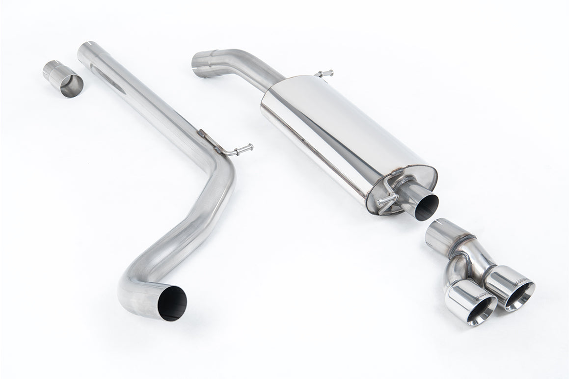 Scarico cat-back Milltek Non-resonated con finalini doppi GT-80 lucidi per Volkswagen Polo R WRC (2013-2014) - SSXVW263