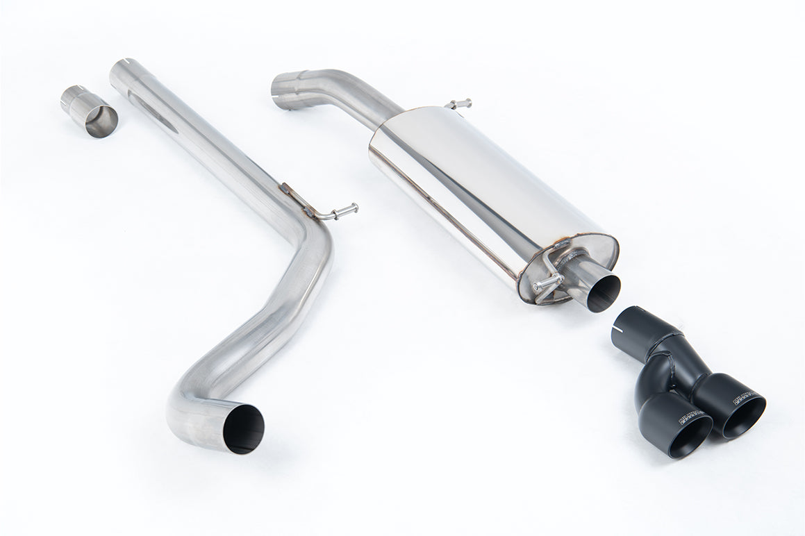 Scarico cat-back Milltek Non-resonated con finalini doppi GT-80 neri Cerakote per Volkswagen Polo R WRC (2013-2014) - SS