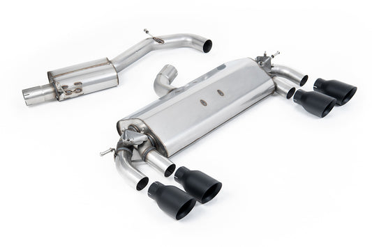 Scarico cat-back Milltek Resonated omologato con finalini GT-100 neri Cerakote per VW Golf 7 R 2.0 TSI 300cv (2014-2016)