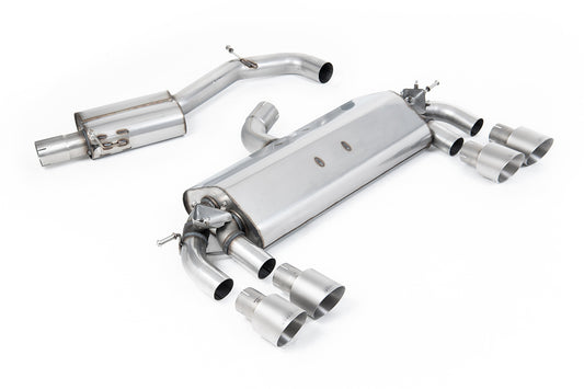 Scarico cat-back Milltek Resonated omologato con finalini GT-100 in titanio per VW Golf 7 R 2.0 TSI 300cv (2014-2016)