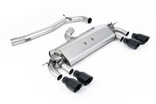 Scarico cat-back Milltek Non-resonated con finalini GT-100 neri Cerakote per VW Golf 7 R 2.0 TSI 300cv (2014-2016)