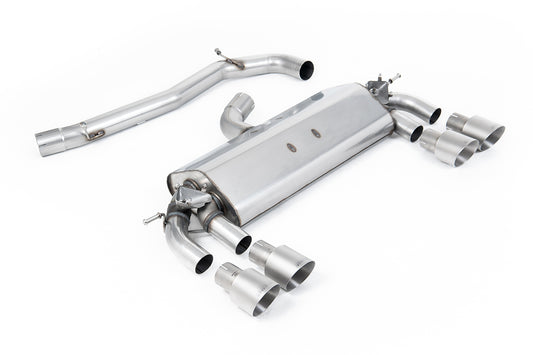 Scarico cat-back Milltek Non-resonated con finalini GT-100 in titanio per VW Golf 7 R 2.0 TSI 300cv (2014-2016)