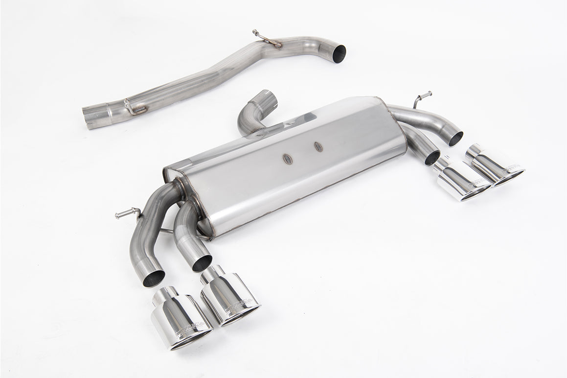 Scarico cat-back Milltek Race Non-resonated senza valvole con finalini ovali lucidi per VW Golf 7.5 R 2.0 TSI 310cv (sen