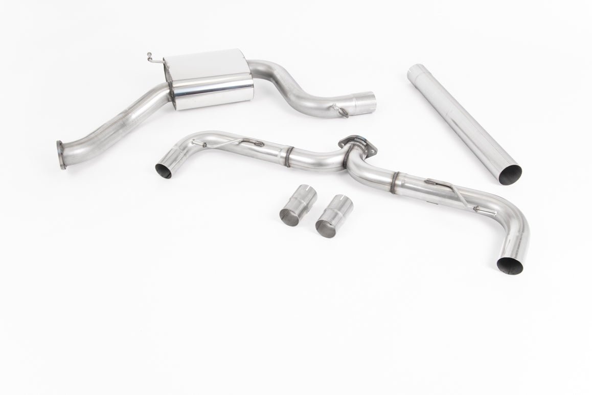 Scarico cat-back Milltek Race Non-resonated con finalini GT-100 in titanio bruciato per VW Golf 7.5 GTI / Performance / 