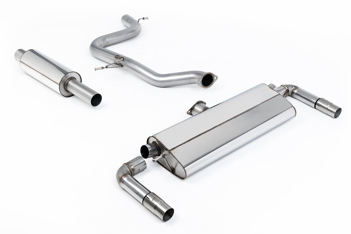 Scarico cat-back Milltek Resonated omologato con finalini Jet-100 in carbonio per VW Golf 7.5 GTI / Performance 2.0 TSI 