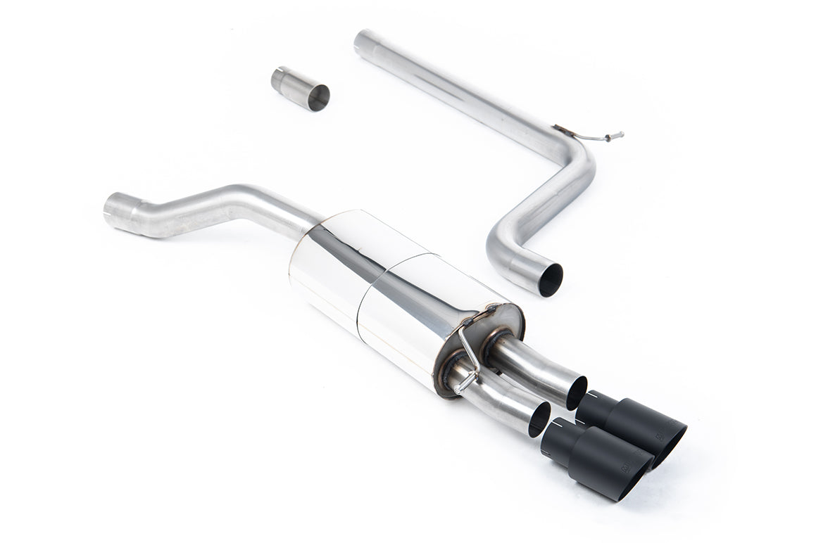 Scarico cat-back Milltek Non-resonated con finalini GT-90 neri Cerakote per VW Polo GTI AW 2.0 TSI 200cv (senza GPF, 201