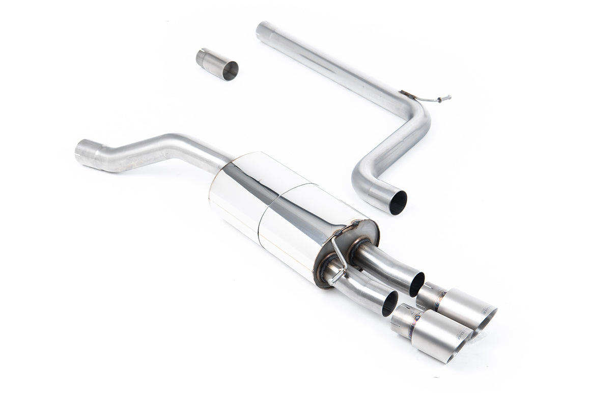 Scarico cat-back Milltek Non-resonated con finalini GT-90 in titanio per VW Polo GTI AW 2.0 TSI 200cv (senza GPF, 2018-2