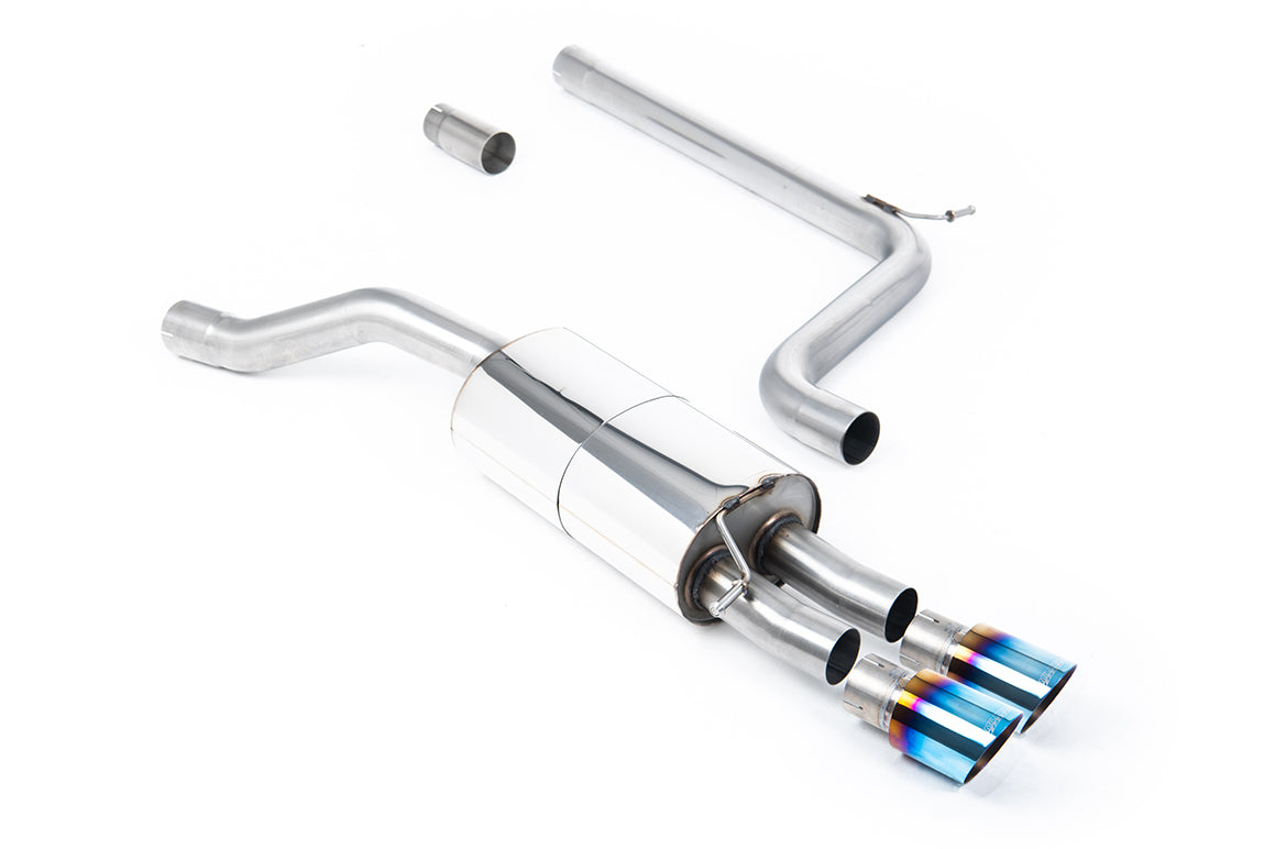 Scarico cat-back Milltek Non-resonated con finalini GT-90 in titanio bruciato per VW Polo GTI AW 2.0 TSI 200cv (senza GP