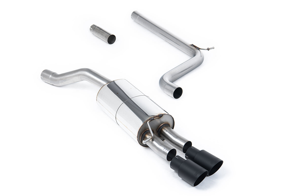 Scarico GPF-back Milltek con finalini GT-90 neri Cerakote per Volkswagen Polo AW 1.5 TSI 5 porte (con GPF, dal 2019) - S