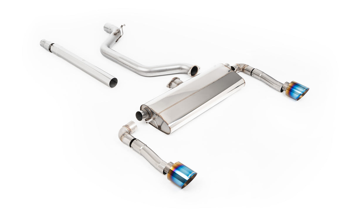 Scarico GPF-back Milltek omologato con finalini GT-115 in titanio bruciato per Cupra Leon KL 2.0 TSI 245cv (con GPF, dal