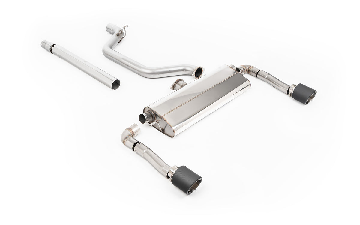 Scarico GPF-back Milltek omologato con finalini Jet-115 in carbonio per Cupra Leon KL 2.0 TSI 245cv (con GPF, dal 2022) 