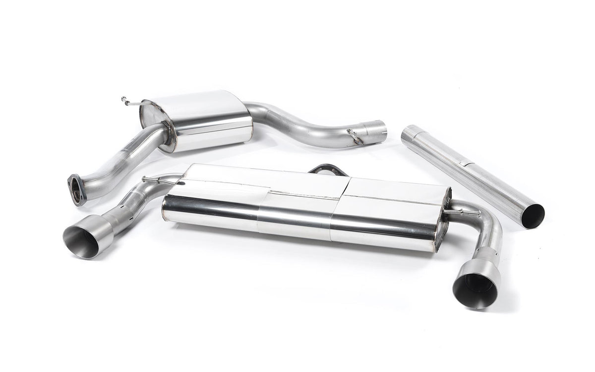 Scarico cat-back Milltek Resonated omologato con finalini GT-100 in titanio per VW Golf 7 GTI 2.0 TSI (incl. Performance