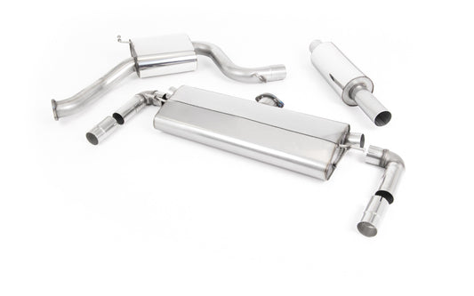 Scarico cat-back Milltek Resonated omologato con finalini GT-100 in titanio bruciato per VW Golf 7.5 GTI 2.0 TSI (senza 