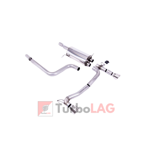 Cat-back Resonated con doppia uscita per estrattore Maxton Design con finalini cromati per Ford Fiesta Mk8 Mk8 1.5 EcoBoost ST 200cv (fino a Settembre 2020) - Milltek Sport SSXFD367