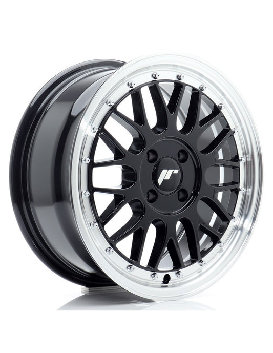 Cerchio JR Wheels JR23 16x7 nero lucido con canale diamantato