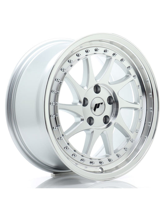 Cerchio JR Wheels JR26 17x8 argento con faccia diamantata
