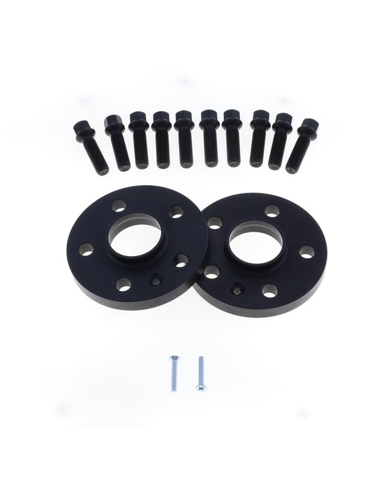 Coppia distanziali ANODIZZATI NERI da 12mm CON bullone sferico adatto a cerchi Originali per VOLKSWAGEN Polo VI Type AW 01/2017 -