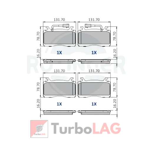 Pastiglie anteriori Rotinger - Alfa Romeo Giulia 2.2 210cv per disco da 330mm